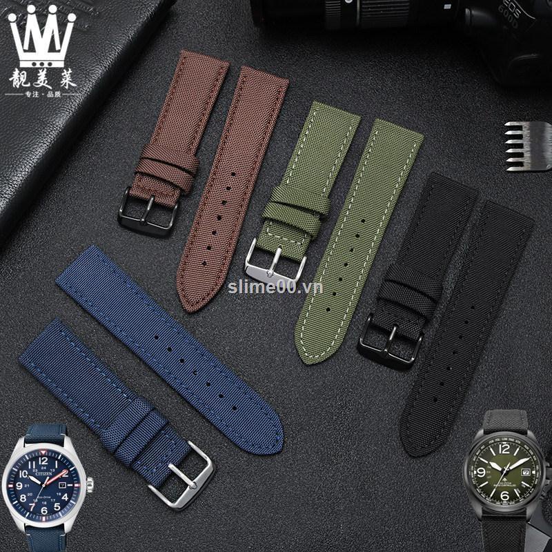 ̅♠Phù Hợp Đồng Hồ Đeo Tay 22 Dây Vải Dù canvas nylon Cho Citizen Eco-Drive BM8475 Seagull