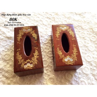 Hộp gỗ đựng khăn giấy bằng gỗ hương 100%