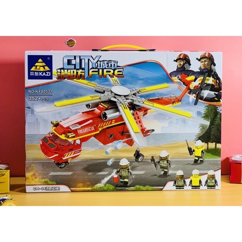 Lego non xếp hình máy bay chữa cháy - xếp hình lắp ráp máy bay 352pcs