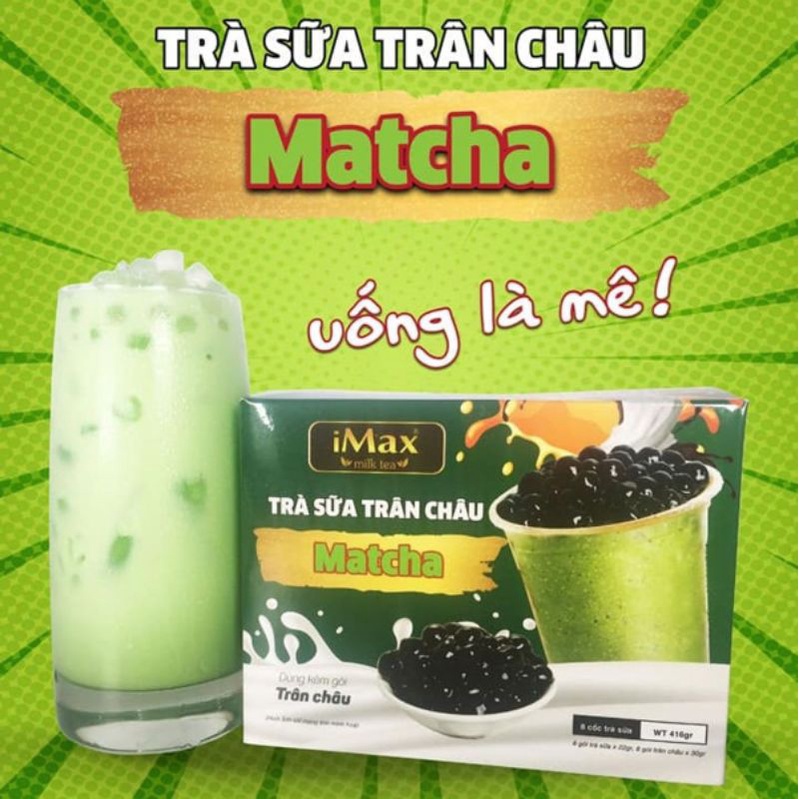 TRÀ SỮA TRÂN CHÂU MATCHA/ ĐƯỜNG ĐEN/ SOCOLA THƠM NGON TIỆN DỤNG ( NOTE VỊ KHI MUA )