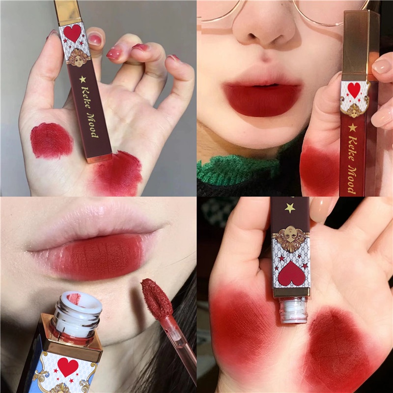 KEKEMOOD Son Môi Nhung Lì Dưỡng Ẩm Lâu Trôi Không Thấm Nước YR