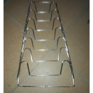 giá cài vung xoong nồi inox loại dày tặng kèm cọ xoong