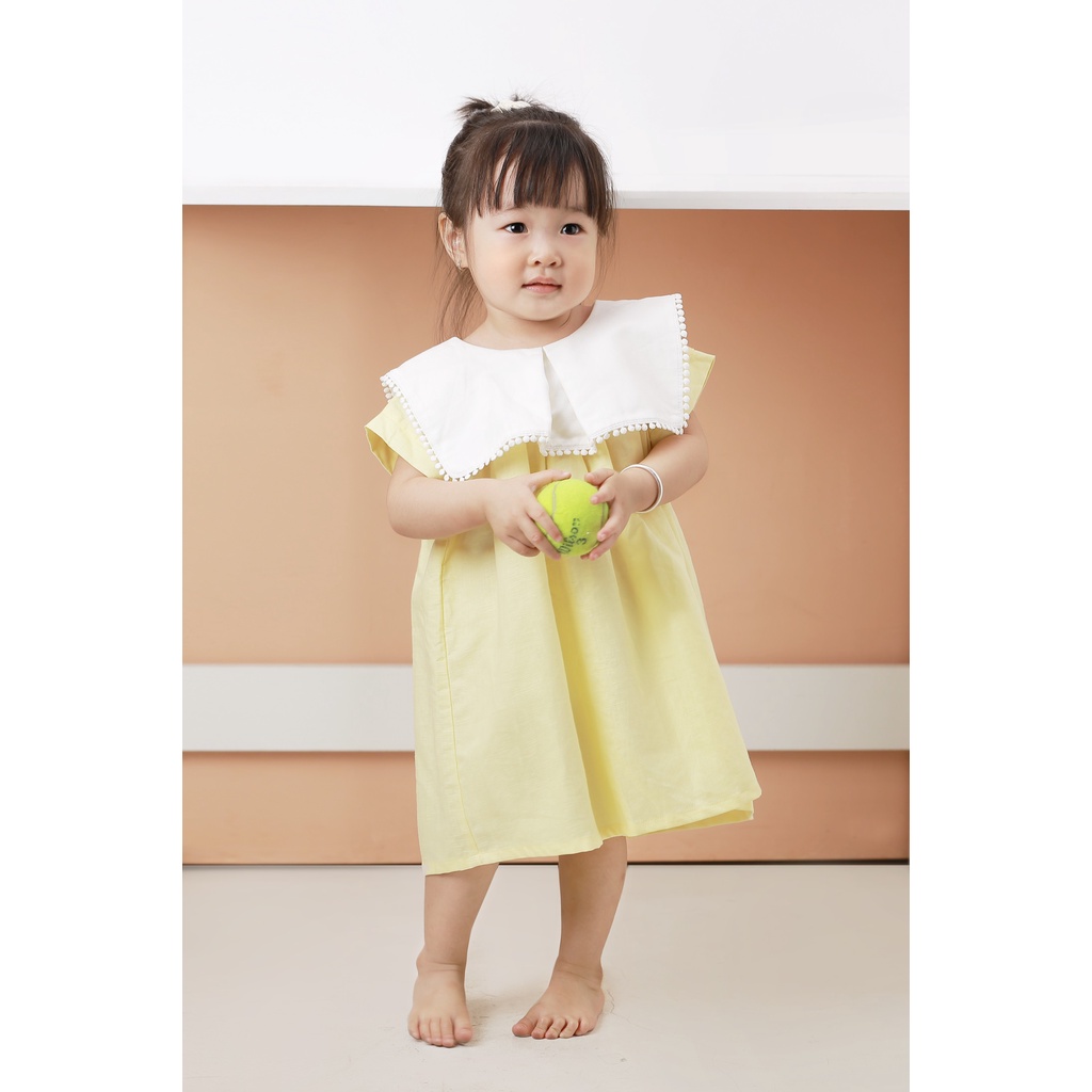 Đầm/ Váy Bé Gái BabyDoll Cổ Vuông Viền Ren Chất Liệu Linen Thoáng Mát - ALULA DRESS - DRL002 - SAOLA KIDS CLOTHING