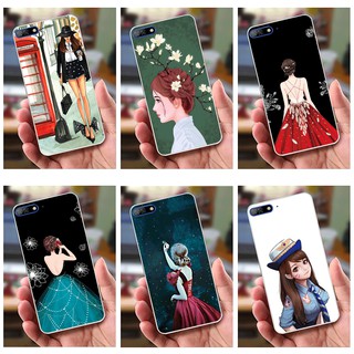 Ốp lưng Huawei Y7 Pro (2018) (dẻo viền trắng trong) - Hình Cô Gái Xinh