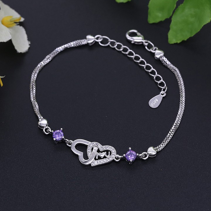 Lắc Tay Nữ Hình Trái Tim Bạc Xi Xb-L12 Bảo Ngọc Jewelry