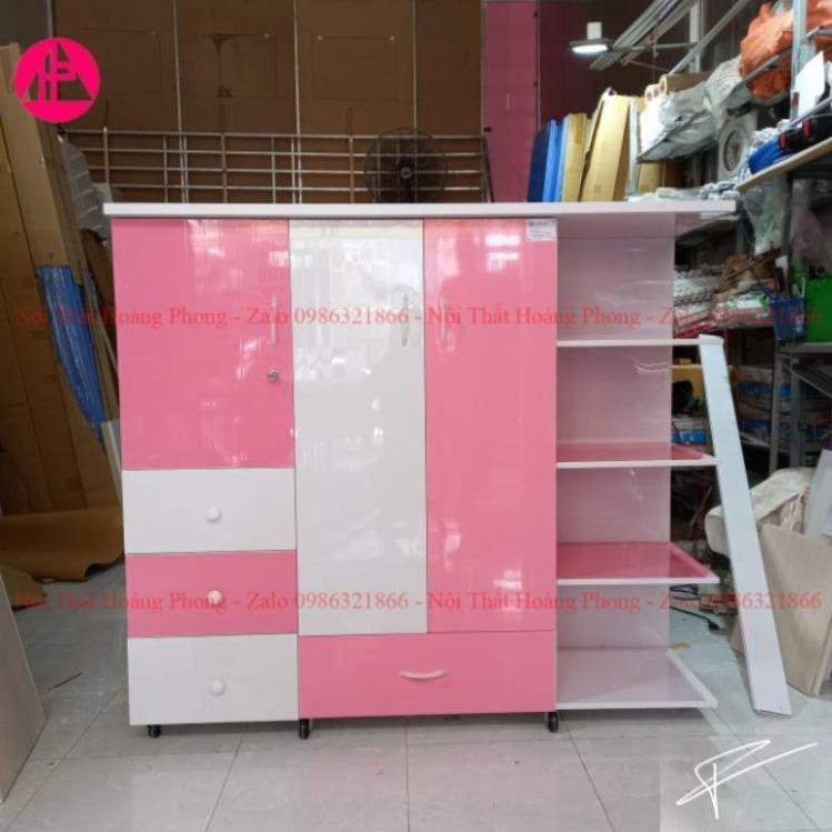 Tủ quần áo trẻ em dành cho bé gái màu hồng Bảo hành 2 năm tại nhà