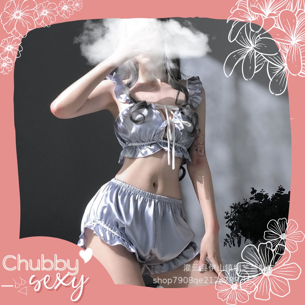 Cosplay Đồ Ngủ Hot Trend TikTok - SleepWear Sexy Kute- Set Đồ Ngủ Chất Liệu Cao Cấp Vải Lụa Satin - CPL222 - Chubby.Sexy