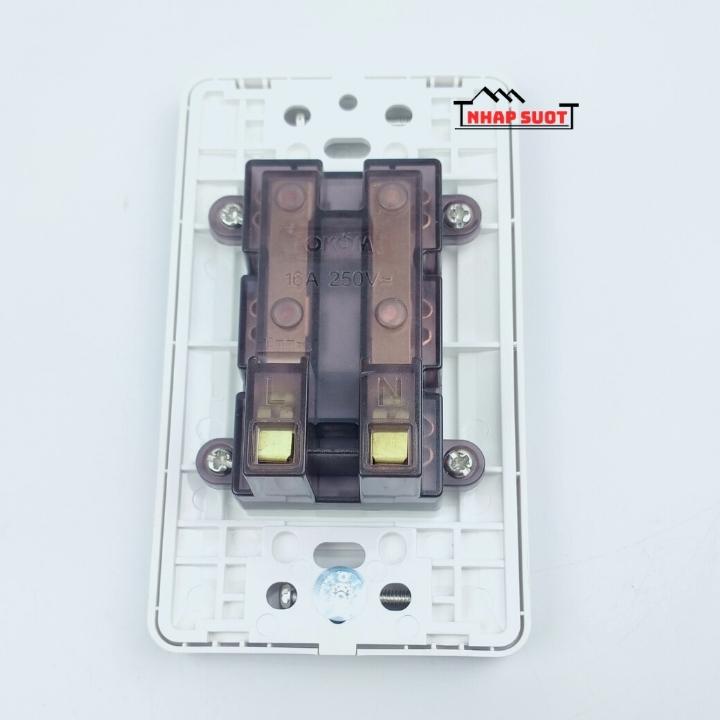 Mặt Ổ Cắm Điện Âm Tường OKOM 16A Có Màng Che (ổ 1, ổ 2, ổ 3, ổ đôi ba chấu) OKOM1