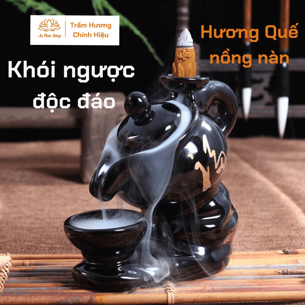 Trầm hương - Nụ trầm hương cao cấp khói ngược hương tự nhiên 100% hình nụ sen PHÚC LỘC THỌ Hương Quế