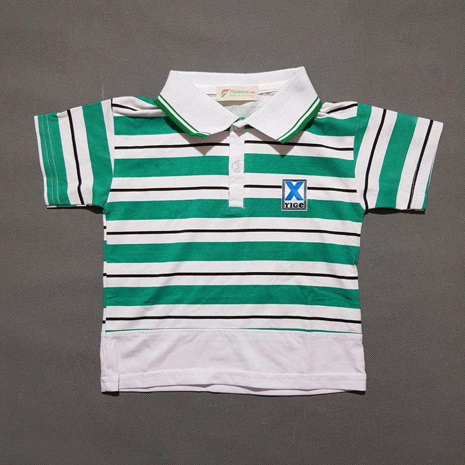 Áo thun cotton sọc cổ bẻ mát mẻ và lịch lãm cho bé trai ( 2 màu xanh và vàng)