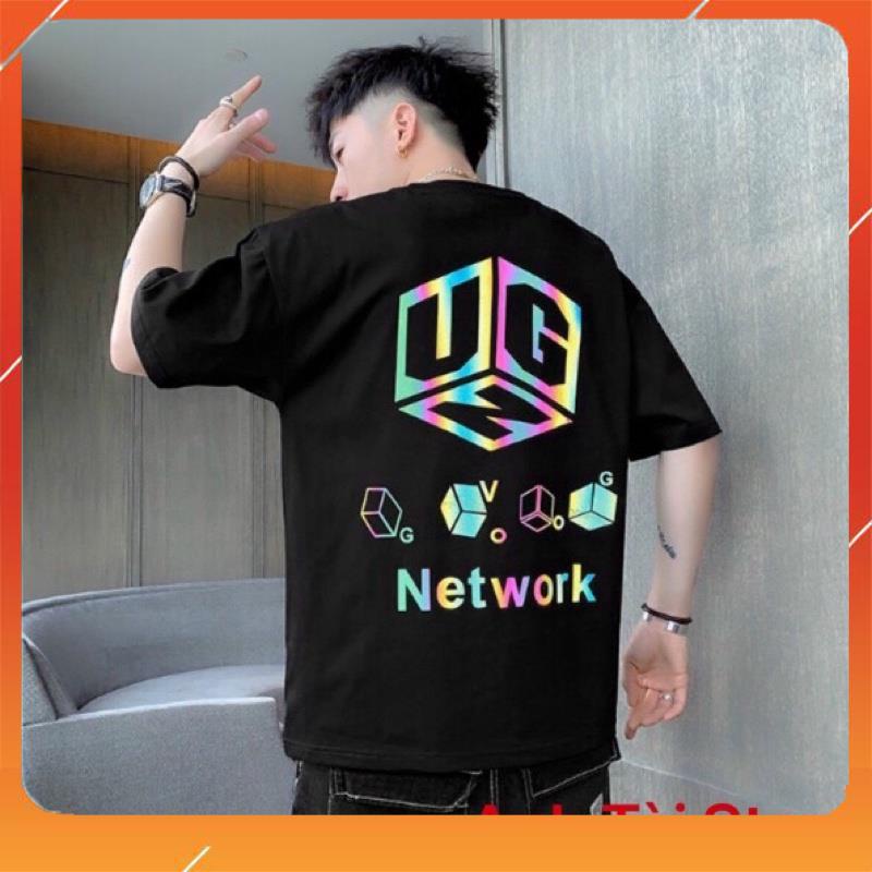 Áo thun tay lỡ phản quang phông Unisex nam nữ chất Premium Cotton oversize đến 75kg form rộng co dãn 4 chiều Network A09