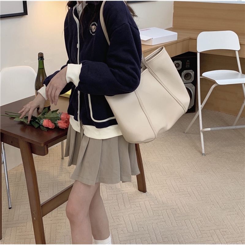 Túi xách IELGY cỡ lớn thiết kế đơn giản dễ phối đồ thời trang Hàn Quốc cho nữ