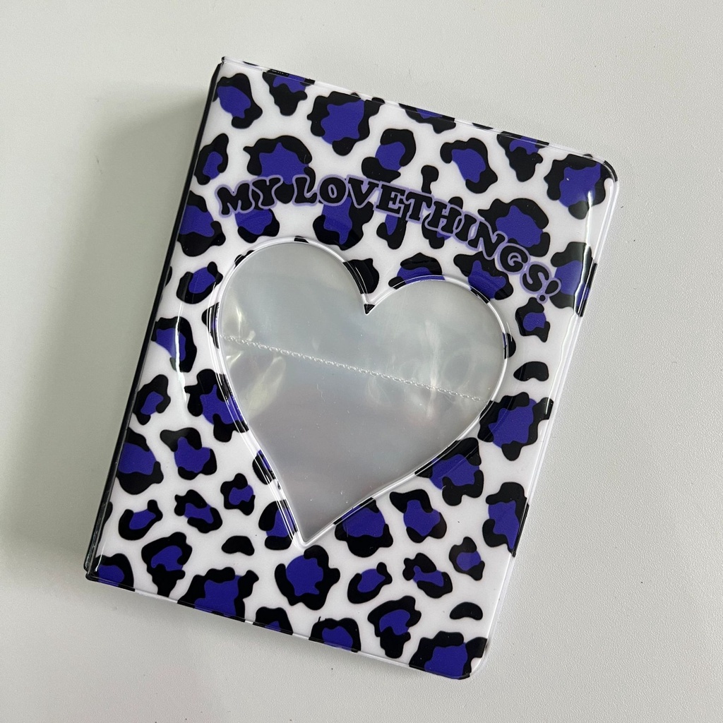 Album đựng ảnh 3inch họa tiết da báo có khung hình tim dễ thương độc đáo