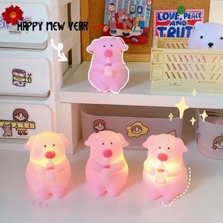 W&G Đèn Đèn ngủ heo nhỏ dễ thương trang trí nhà sử dụng đèn ngủ LED sử dụng pin