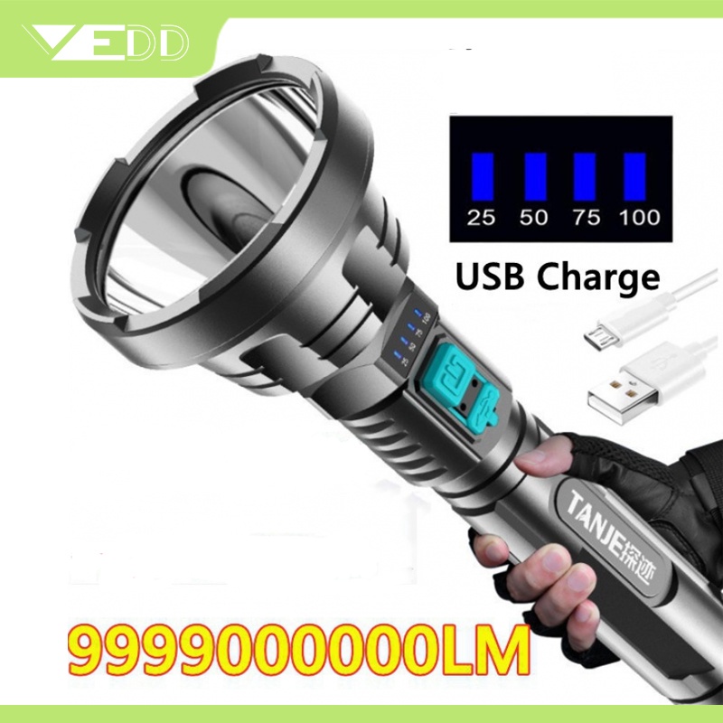 Đèn Pin Phóng To Sạc USB 6800 Mah 2022 Mới