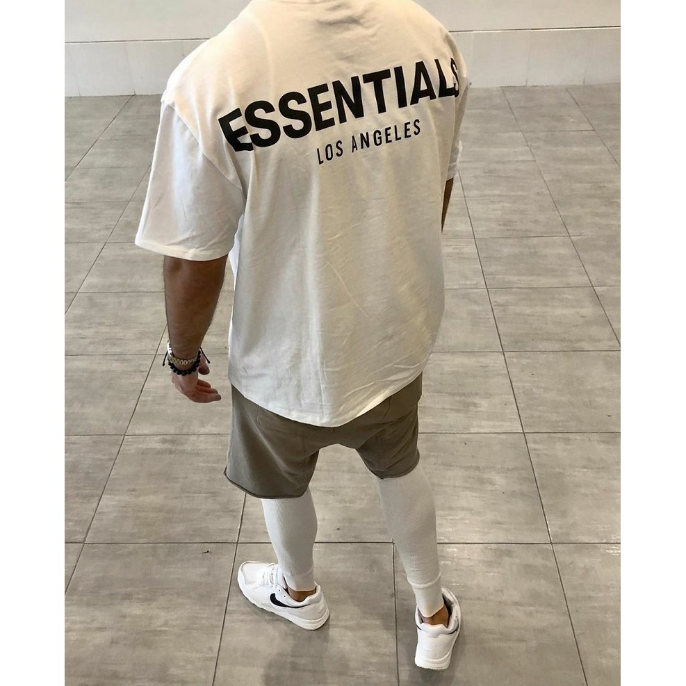 FEAR OF GOD FOG ESSENTIALS Wide Neck T-shirt With Short Sleeve Reflective Pattern 3m Unique