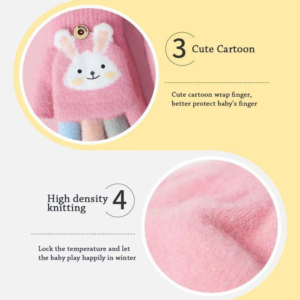Găng Tay Lông Nhung Dày Giữ Ấm Cho Bé 1-6 Tuổi