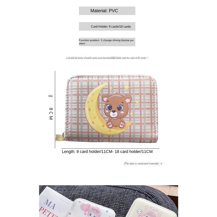 Ví đựng thẻ nhiều ngăn cỡ lớn in họa tiết hoạt hình đáng yêu chống khử từ
