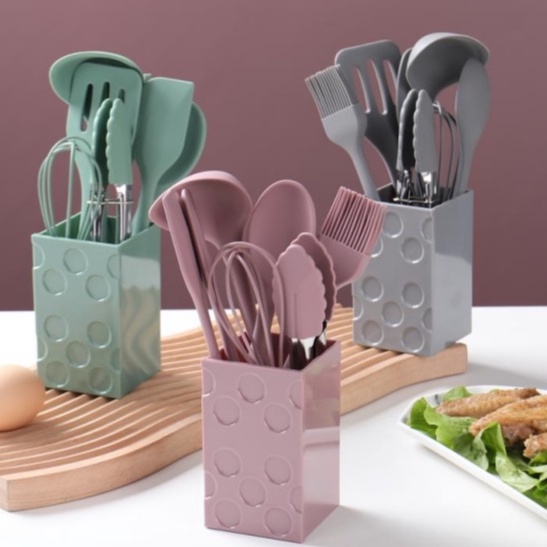 Bộ 8 món dụng cụ nhà bếp Silicon lúa mạch nấu ăn làm bánh tiện dụng an toàn