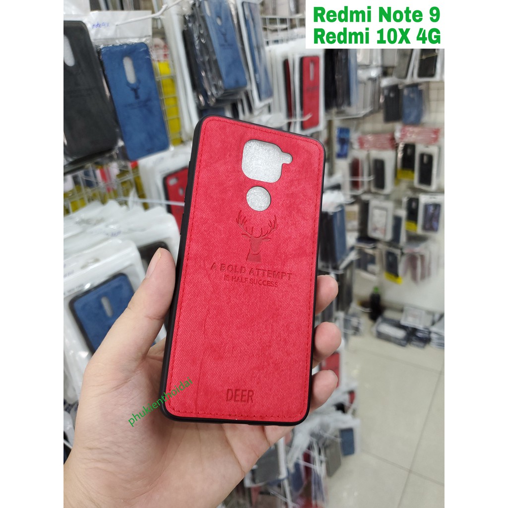 Ốp lưng Redmi Note 9 / Redmi 10X 4G Vải đầu hươu cao cấp thời trang chống sốc