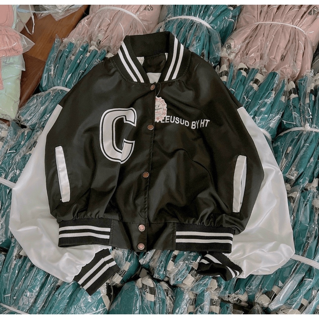 Áo Khoác Bomber Nữ Form Lửng Phối Màu In Chữ Cực Xinh Mẫu Mới Cực HOT  - ĐĂNG QUANG CLOTHER