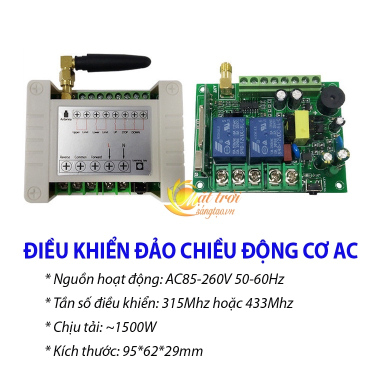 Công tắc điều khiển đảo chiều động cơ AC85-260V có hành trình V3 Tần số 433Mhz
