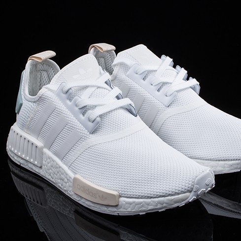 【Bắn thật】Adidas NMD_R1 BY3033 trắng xanh bạc hà chạy bộ nữ