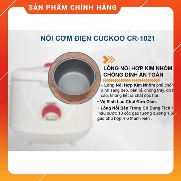 [Mã 44ELSALE2 giảm 7% đơn 300K] Nồi cơm điện Hàn Quốc Cuckoo CR- 1021 1.8Lít Chính Hãng