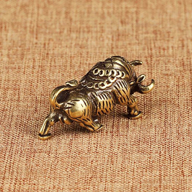 1 Tượng Bò Mini Bằng Đồng Dùng Để Trang Trí Nhà Cửa