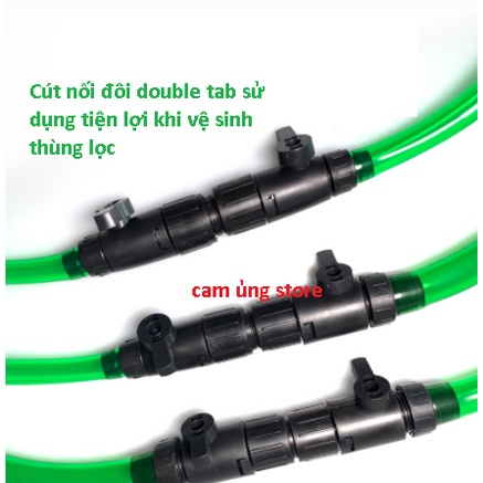 Cút nối double tab- Khóa nối đôi dây cao su cho lọc thùng lọc chế bể cá cảnh thủy sinh