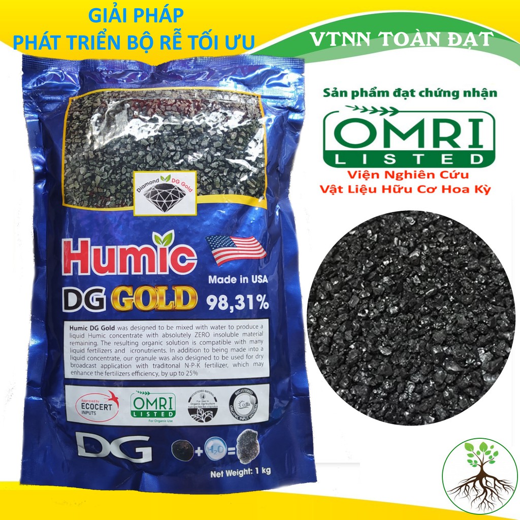 Phân Bón HUMIC GOLD - Humic nhập khẩu Mỹ (khối lượng 1kg), phân Humic Acid dạng hạt