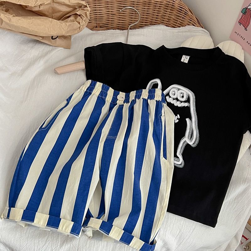 [Babycat Hàng Có Sẵn Quần Short Mỏng Kẻ Sọc Phong Cách Hàn Quốc Thời Trang Mùa Hè Hàng Mới 2022 Dành Cho Bé Trai
