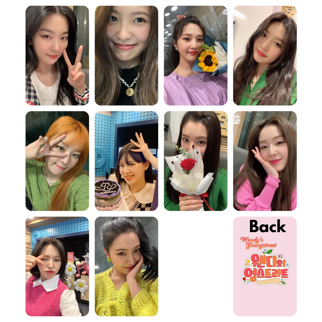 Set 10 card giấy bo góc in 2 mặt ảnh nhóm Red Velvet - Youngstreet selfie