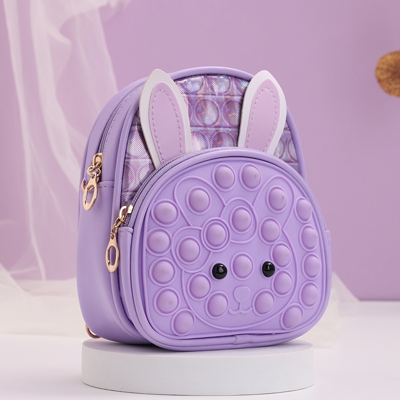 Ba Lô Đi Học Mini Hình Thỏ Có Nhạc Kích Thước 18*16CM