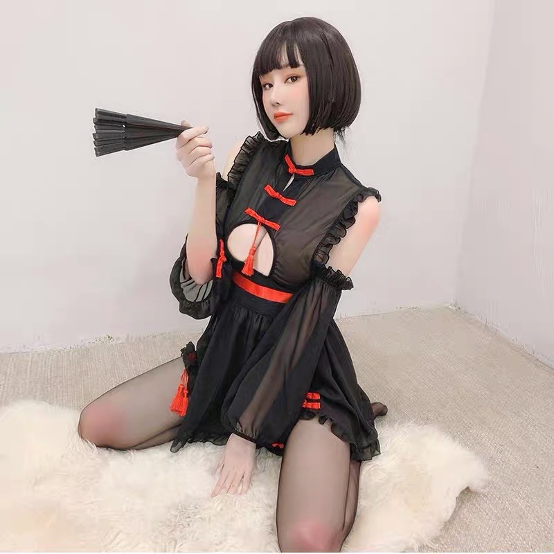 Cosplay Trung Hoa | Váy Voan Hầu Gái Hở Ngực • QR746 | BigBuy360 - bigbuy360.vn