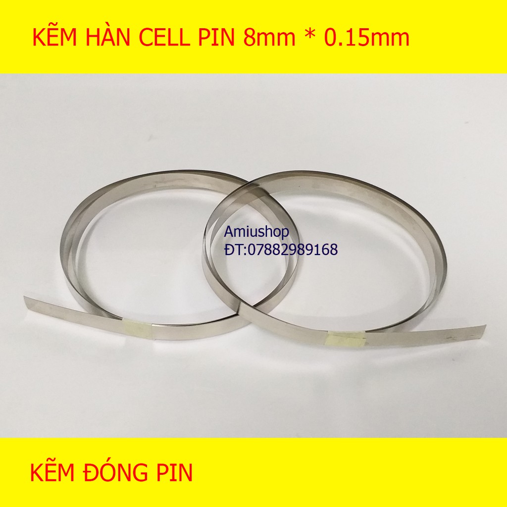 Kẽm Hàn Cell Pin Mạ Niken 0.15mm * 8mm (1 mét)