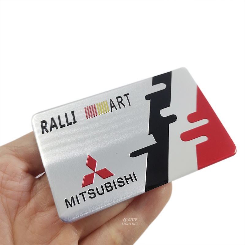 1 x Miếng Dán Logo Ralliart Bằng Nhôm Trang Trí Xe Hơi MITSUBISHI Ralliart