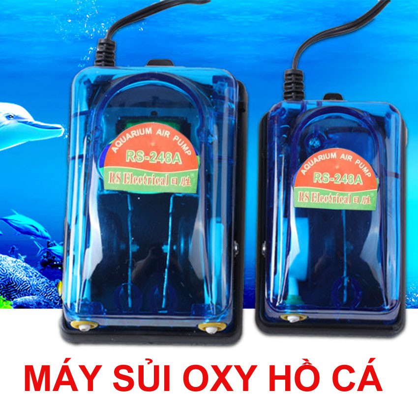 Máy sục khí mini Rs electrical RS-248A ( 3W - 2.5L/PHÚT) cung cấp oxy cho hồ thúy sinh. BH bởi Fish Mart