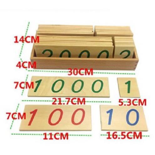 Giáo Cụ Montessori bản quốc tế - Bộ Thẻ Số từ 1 Đến 9000 (bộ to)