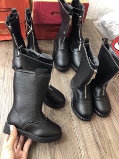 [SẴN HÀNG] Boot da cao cổ khoá trước cho bé