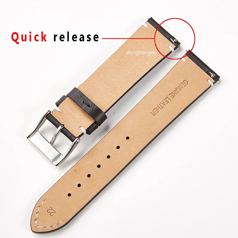 Dây Da Bò Đeo Đồng Hồ 16mm 18mm 20mm 22mm 24mm Phong Cách Retro