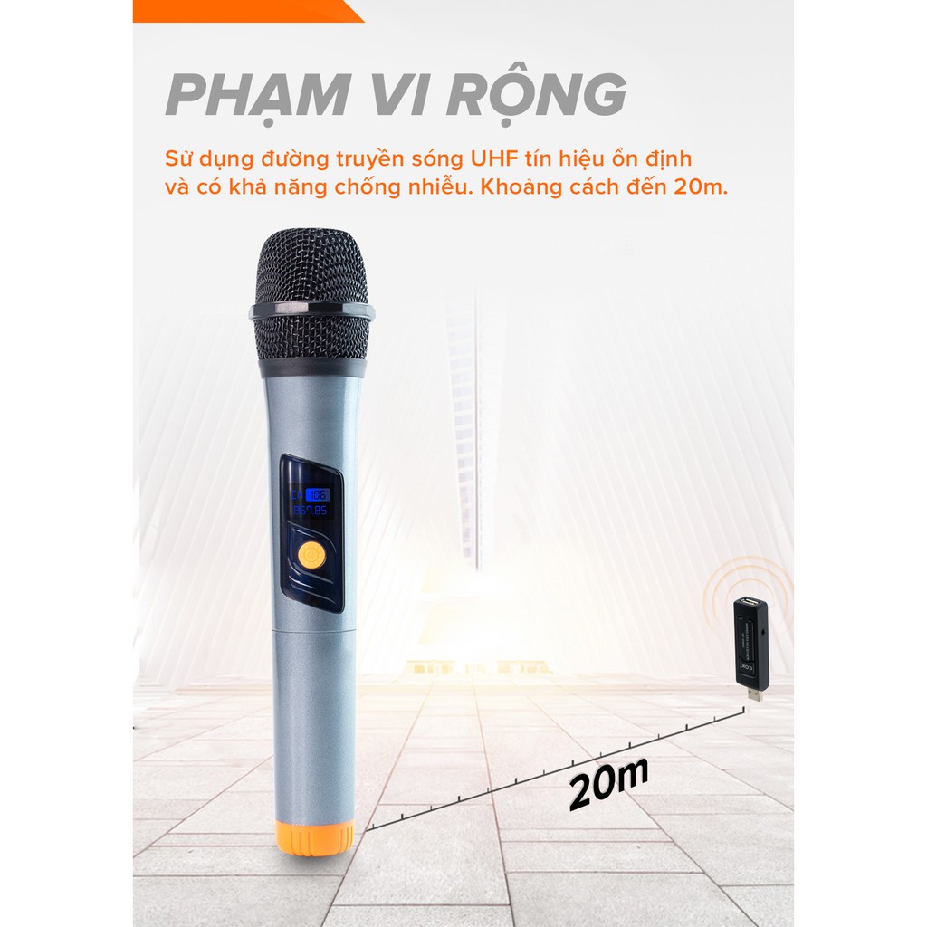 Micro không dây COK ST-106 [1 đầu thu tương thích 1 micro, phù hợp mọi loa kéo & amply có cổng Mic 6.5] BH 6 tháng