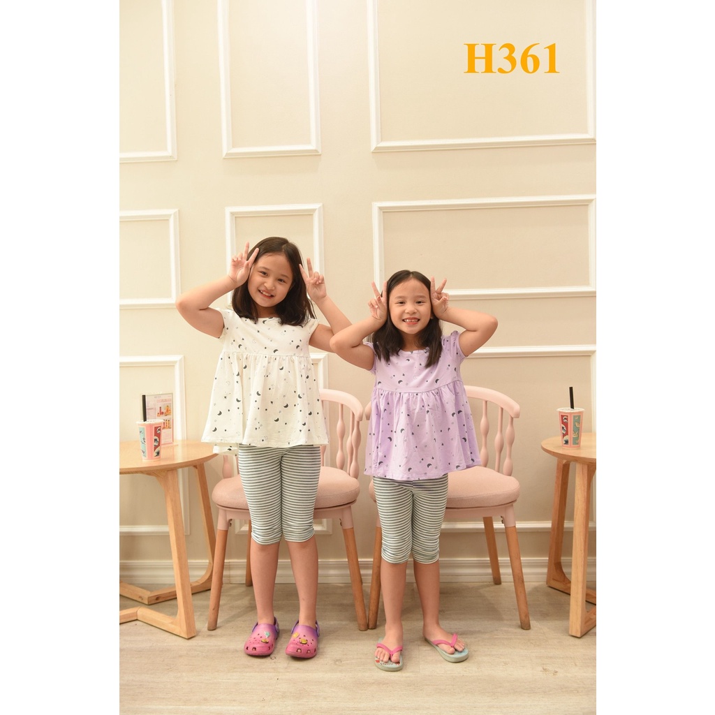 * Mã H361: Bộ cotton bé gái - Các màu như hình