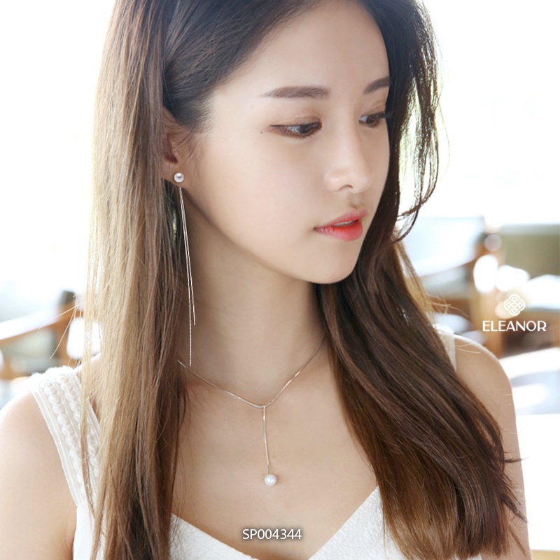 Bông tai nữ dáng dài chuôi bạc 925 Eleanor Accessories ngọc trai nhân tạo phụ kiện trang sức 4344