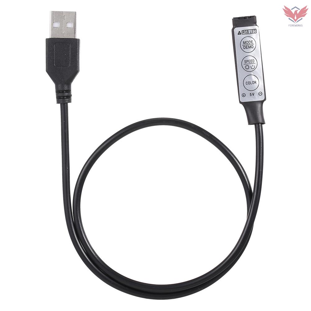 Fir LED Computer Case Strip Light Flexible RGB Lamp Tape Diode 5V Desk Screen TV Background Lighting USB Powered 3 Key Control 0.5M | BigBuy360 - bigbuy360.vn