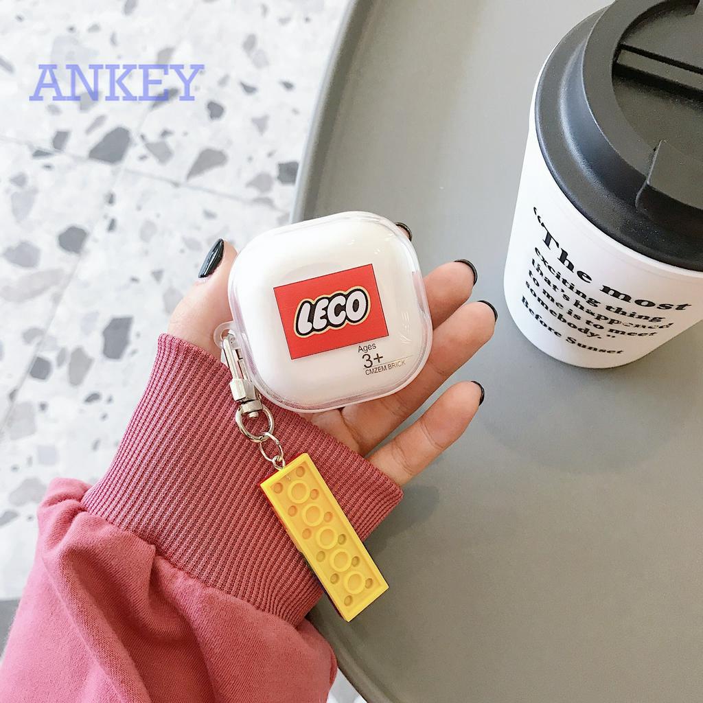 Samsung Galaxy Buds Live / Buds Pro / Buds 2 case TPU Case for Earphone Headset Anti-fall Protective Cover for Galaxy Buds Live case Silicone Case Cover Headphone Shell LEGO Building blocks with pendant