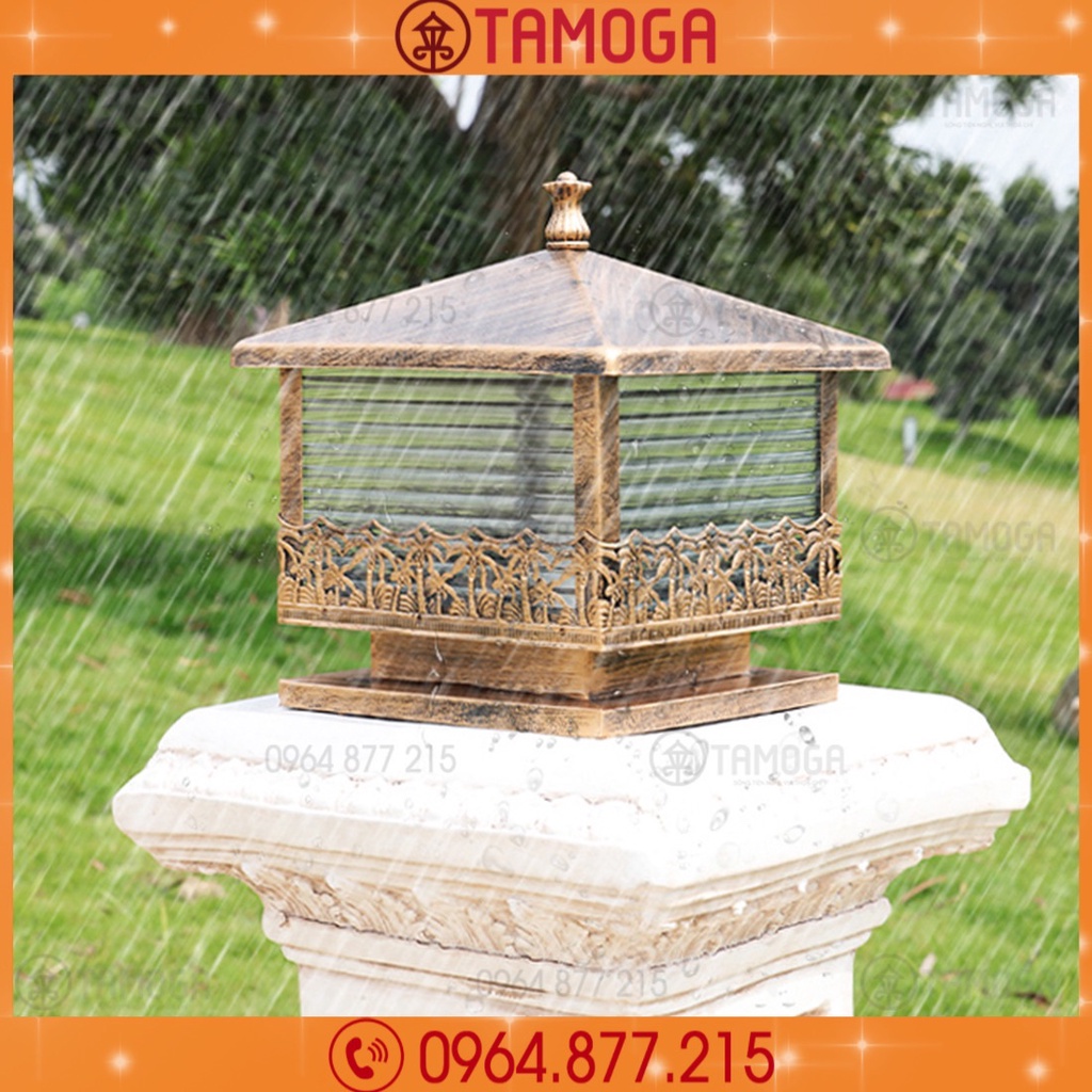 Đèn trụ cổng cây dừa Cỡ vuông 300mm TAMOGA Nhôm cao cấp TC 7005 -300mm