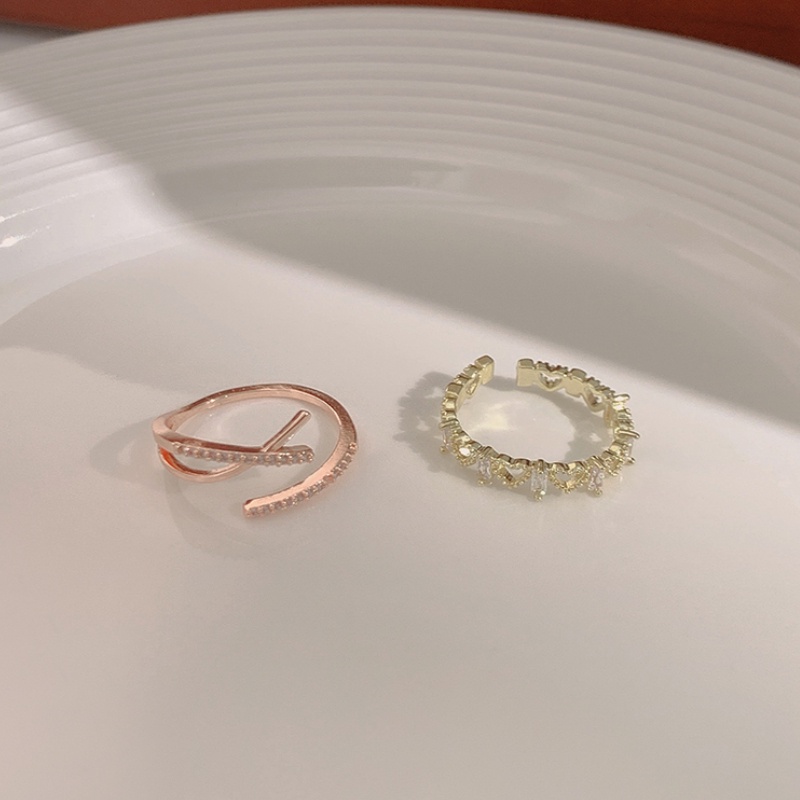 Nhẫn Hở Điều Chỉnh Chéo Phong Cách Hàn Quốc Cho Nữ