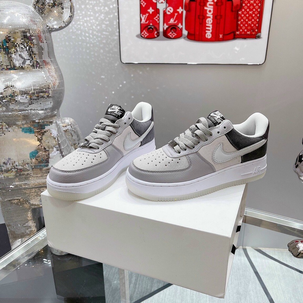 Giày sneaker ni.k.e grey - Af1 cổ thấp màu xám, size 36_43
