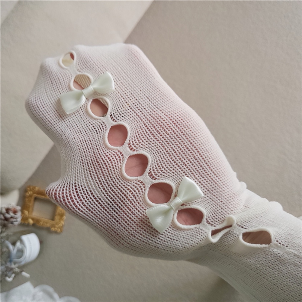 Quần Tất Lưới Co Giãn Đính Nơ Phong Cách Lolita Thời Trang Quyến Rũ Cho Nữ